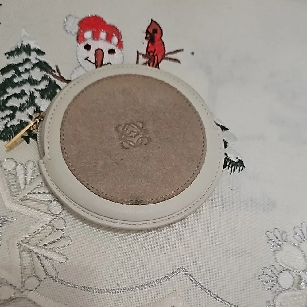 Loewe Beige Round Leather Coin Purse - Picture 1 of 5